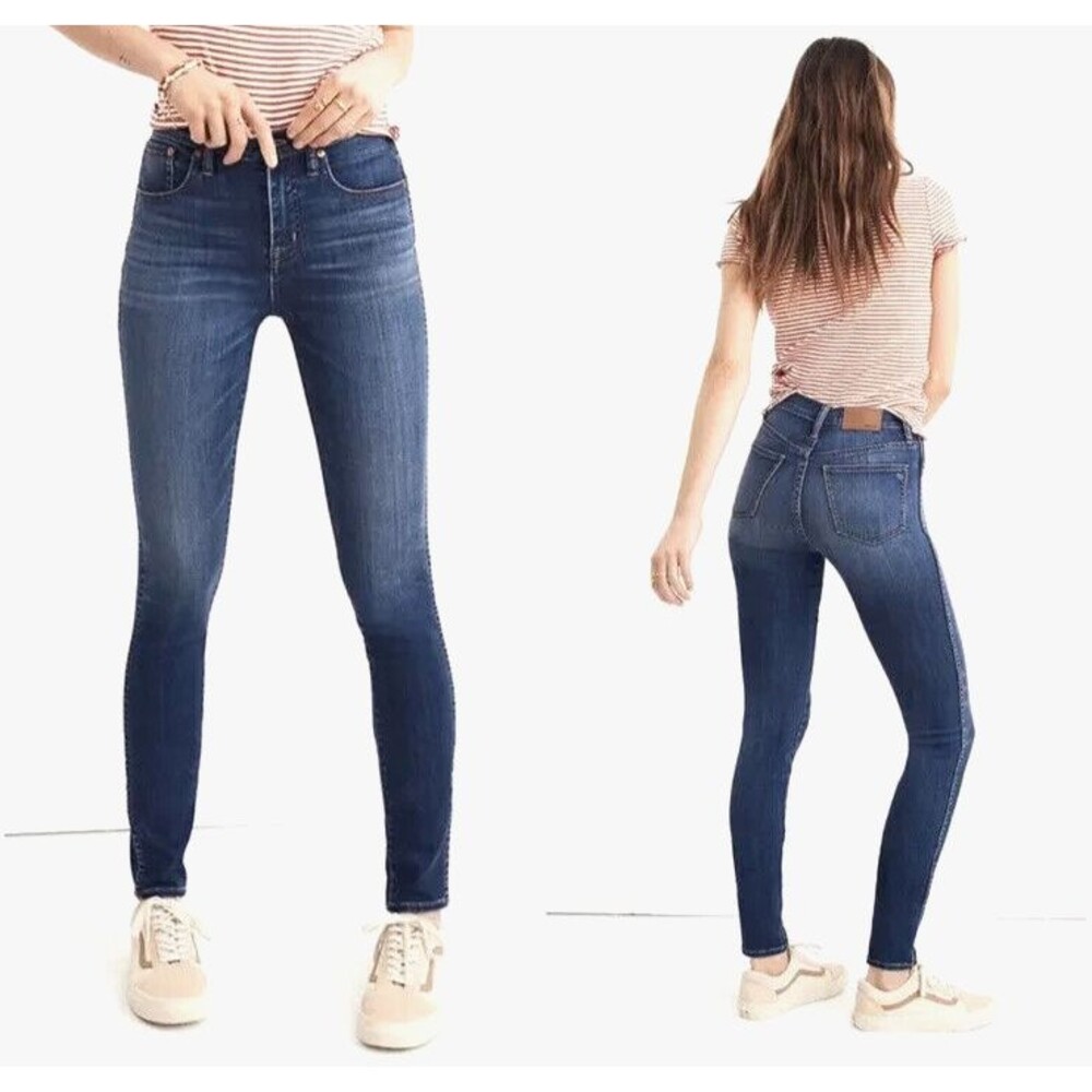 Madewell Jeans Womens Sz 27x27 Medium Blue Wash 10" High Rise Skinny Mid Rise